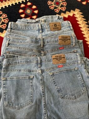 Wrangler Men Jeans Straight medium Blue Denim- 3 pairs